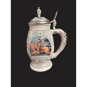 Avon Salute To The‎ Postal Service Stein Pony Express & Benjamin Franklin Design